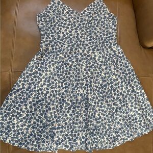 Gap Floral Blue and White Dress